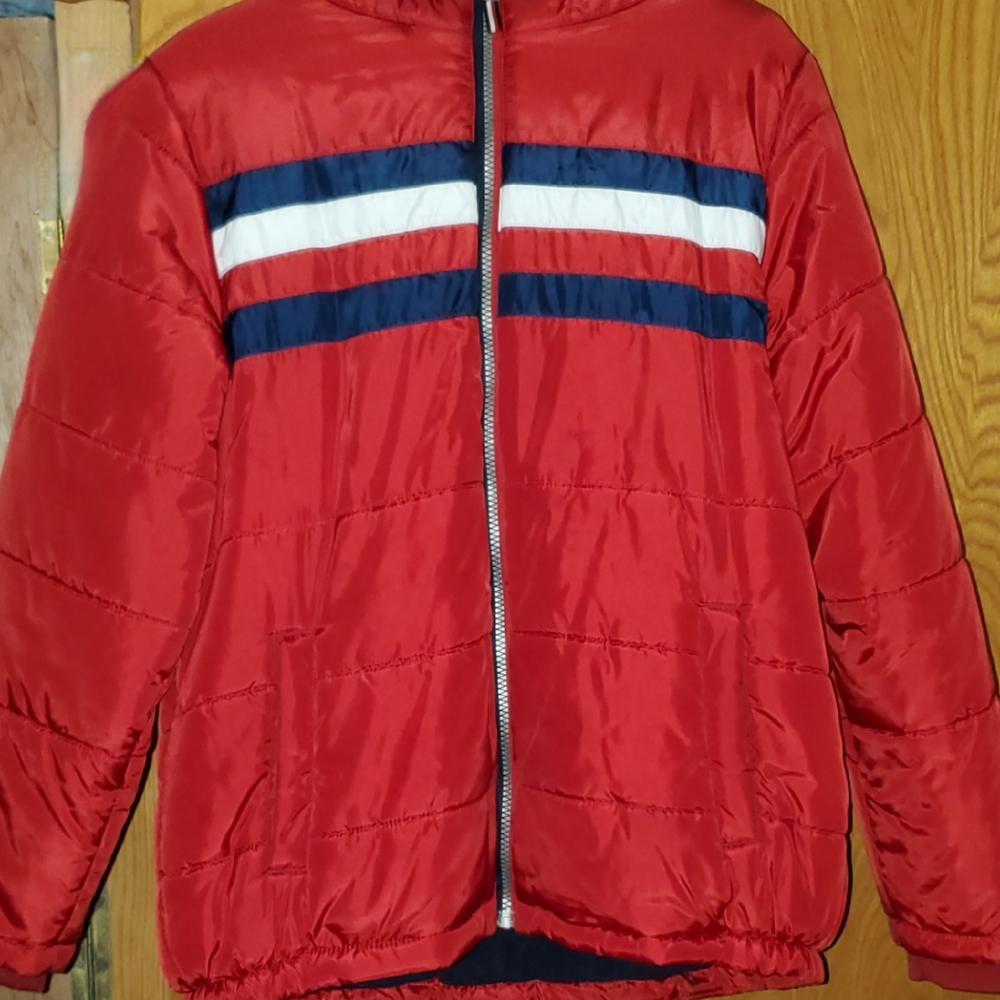 Tommy Hilfiger Red and Navy Puffer Jacket